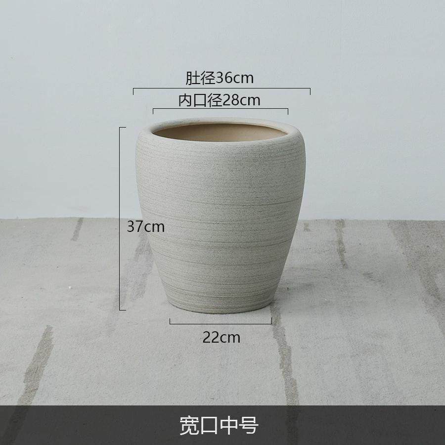 盆栽特大号陶瓷花盆大口径家用客厅粗陶透气北欧简约落地摆件