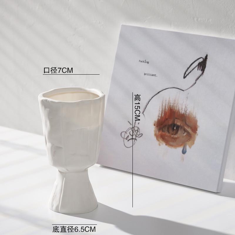 ins北欧白色陶瓷创意简约干花花瓶家居装饰摆设插花摆件拍摄客厅