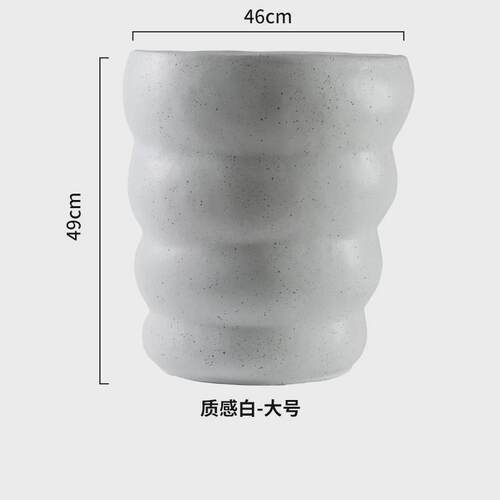 螺旋纹高特大号款镁泥花盆侘寂风仿水泥客厅阳台龟背竹尤加利种树