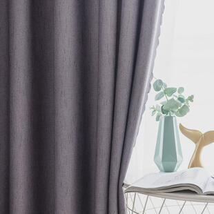 加厚遮光窗帘女孩卧室客厅家用遮阳布挂钩式出租房隔断ins风纱帘