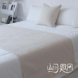 床搭巾床尾毯民宿沙发搭毯盖毯床尾巾酒店客栈ins风毯子绿色新品