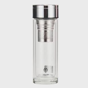 华隔热2165号双层水晶玻璃杯男士 商务礼品杯象加厚泡茶杯可印logo