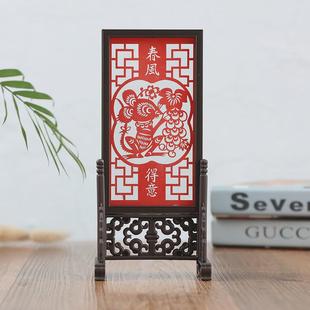 小台屏书桌摆设仿古小屏风摆件中国风中国特色出国礼品工艺品礼物