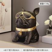 纸巾盒法斗创意客厅现代轻奢高档个性 狗抽纸盒家用茶几上艺术摆件