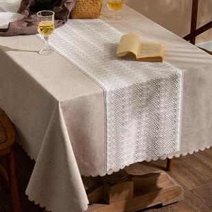 轻奢法式风情蕾丝厨房桌旗餐桌镂空设计家居室内装饰简约百搭盖巾