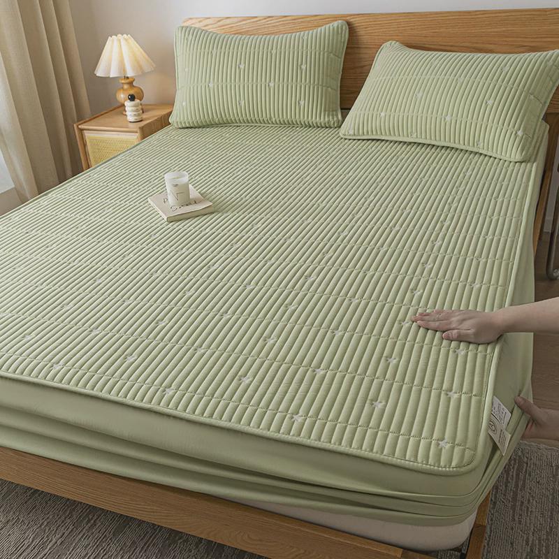 新款刺绣可机洗席梦思三件套防水床笠防尘保护套单人双人家用床罩