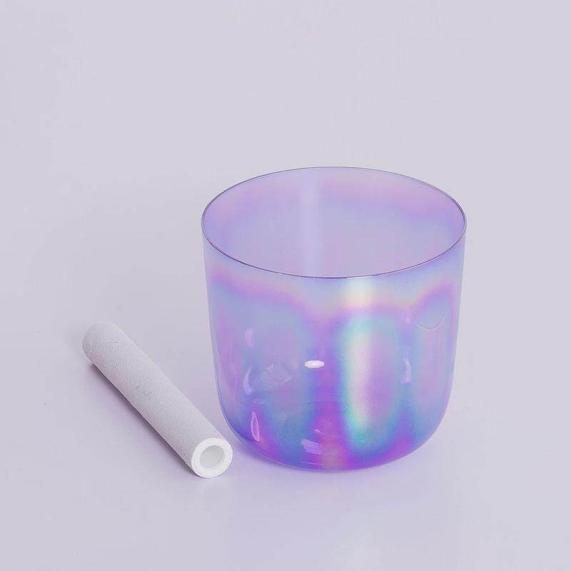 钵钵七彩透明紫色水晶炼金天铁钵颂钵唱净身打坐敲击钵音疗冥想