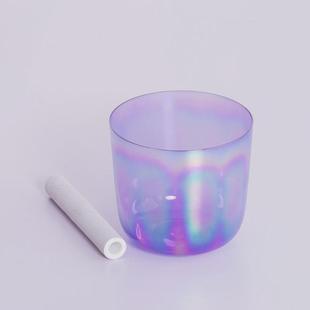 炼金钵七彩透明敲击水晶钵天铁钵颂钵唱净身打坐紫色钵音疗冥想