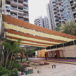 户外遮阳网遮阳篷电动遮阳帘幼儿园学校游乐场游泳池遮阳天幕厂家