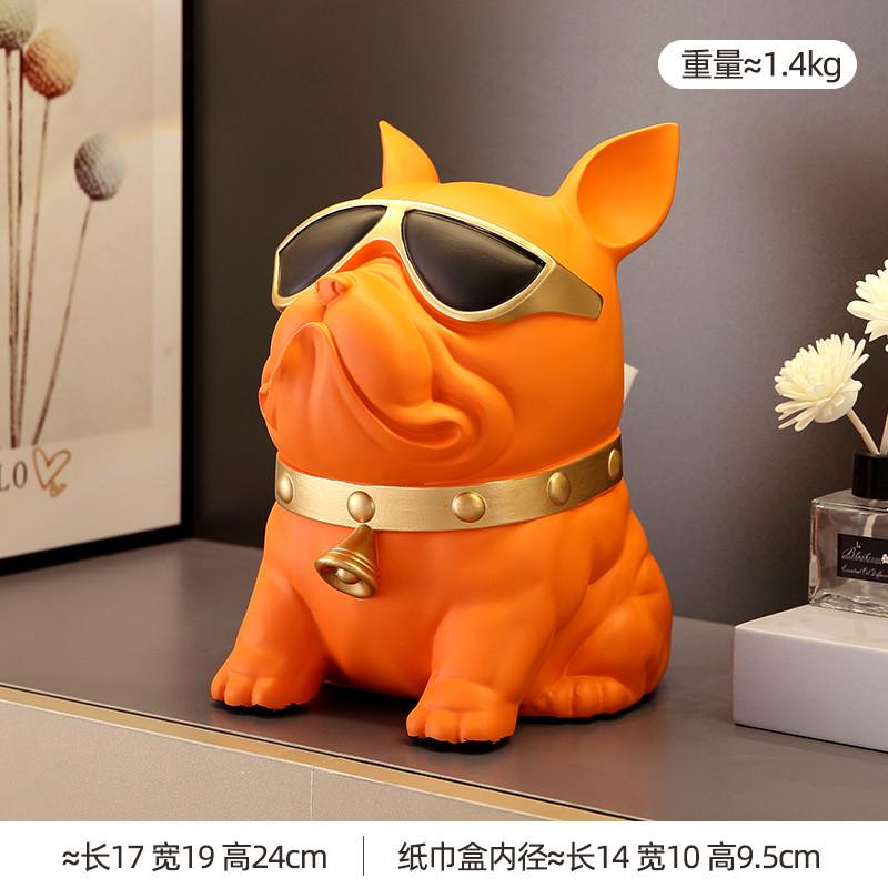 创意法斗纸巾盒客厅现代上高档个性狗抽纸盒家用茶几轻奢艺术摆件