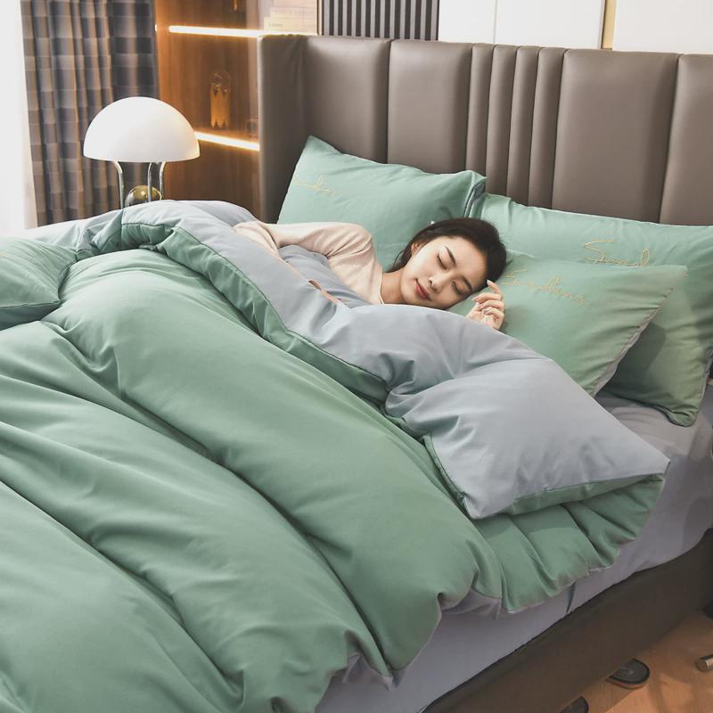 55N2米x2米3被套单件水洗棉被罩单人被单150x200cm四件套非纯