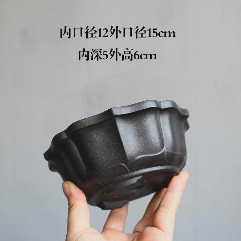 紫砂花盆四方盆小微长方六方形浅多肉菖蒲松柏盆景盆姬月季竹节