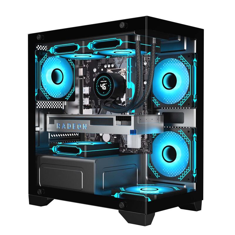 九尾狐T2 海景房机箱电脑机箱台式机matx全侧透明diy外壳itx白色