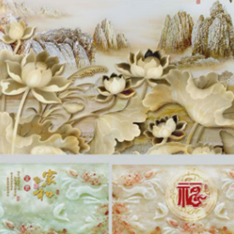 成都竹木纤维背景墙壁画客厅卧室3D打印集成无缝墙板装饰画