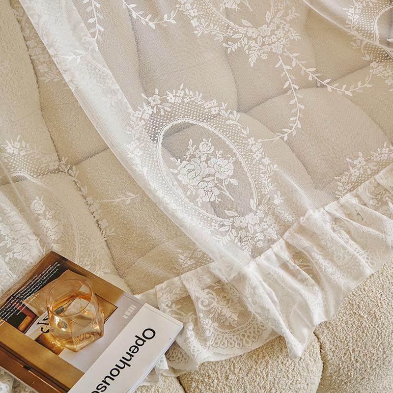法式复古蕾丝窗帘窗纱帘网红梦幻轻奢卧室客厅阳台新款ins风飘窗,居家布艺,定制窗帘,淘宝优惠券,粉丝福利购,淘宝优惠卷