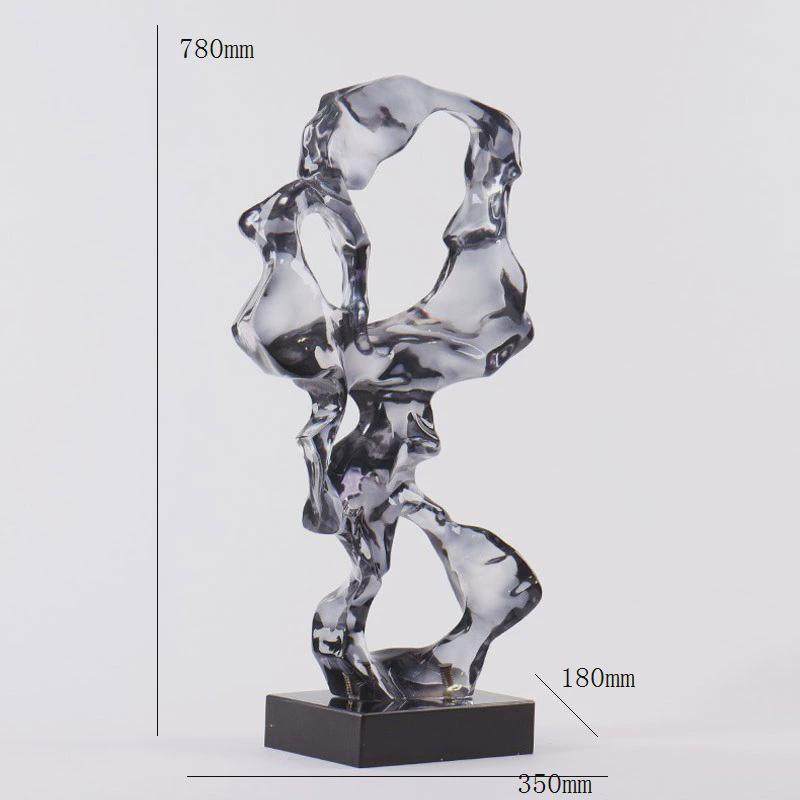 新中式玄关摆件别墅透明树脂雕塑样板房太湖石酒店软装艺术装饰品