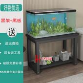 网红鱼缸架子双层钢木底柜客厅金属底架铁艺落地置物架鱼缸桌承重