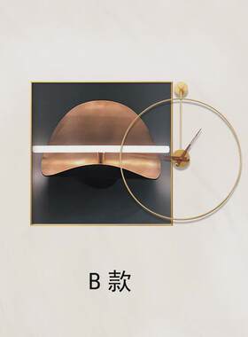 现代轻奢客厅装饰画带钟表沙发背景墙挂画餐厅卧室抽象简约挂画