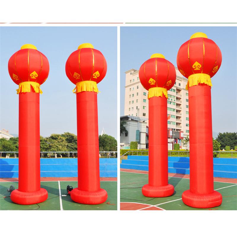 5/6/8米充气立柱 充气灯笼柱 庆典盘龙气柱拱门开业广告金色气模