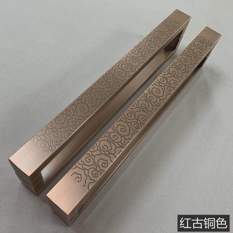 豪华酒店KTV包厢门拉手中式仿古加厚不锈钢玻璃门拉手古铜色把手
