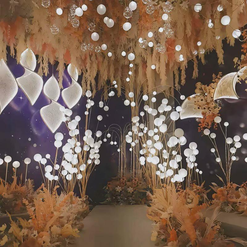 厂家直供幸福道具铁艺婚庆果树发光路引婚礼堂舞台迎宾区圆球摆件