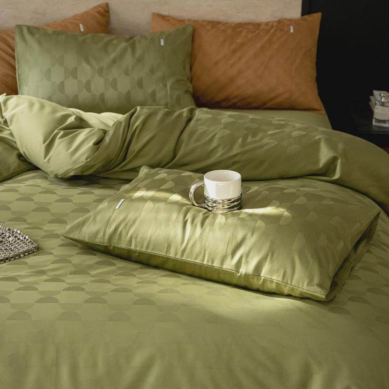 舒尊客||结婚陪嫁100s贡缎提花长绒棉床上轻奢纯棉婚庆四件套被套