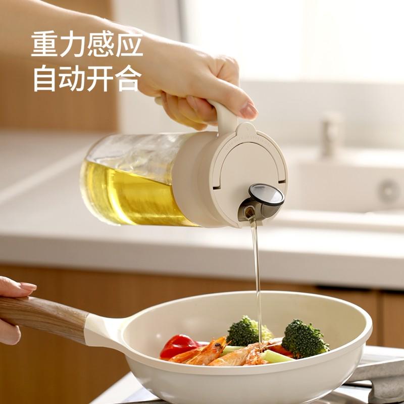 玻璃油壶自动开合家用厨房防漏油瓶大容量不挂油罐装酱油醋调料瓶