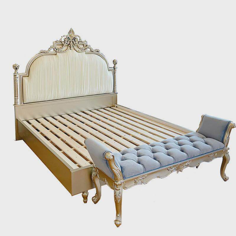 欧式床复古双人床美式乡村实木雕花公主床1.8米法式婚床宫廷轻奢