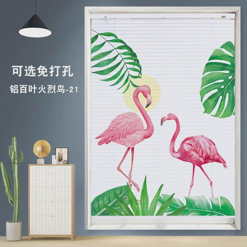 GZ6M铝百叶窗帘免打孔卫生间专用遮光厨房隔热浴室拉卷式升降遮阳