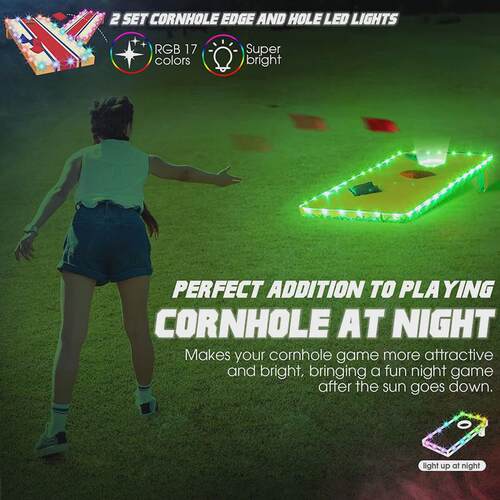 遥控16色沙包板灯串户外防水七彩同步洞灯玉米轮廓灯沙包板凳灯