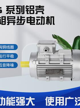 YE4三相铝壳电机IE4能效风机RV减速机装配马达380VB14小法兰电机