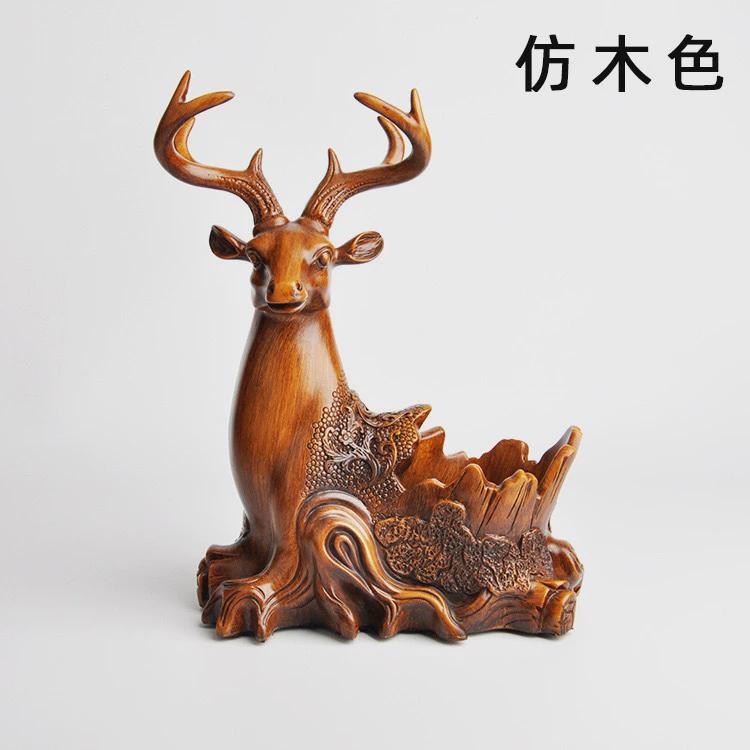 中式款欧式树脂鹿头红酒架摆件鹿头酒柜洋酒架书柜电视柜装饰品