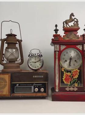 老物件摆件复古怀旧老家具收音机提灯老缝纫机创意装饰品摄影道具