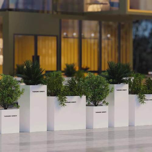 户外铁艺花箱售楼部花盆组合镀锌钢花槽市政绿化围栏隔断花坛花钵