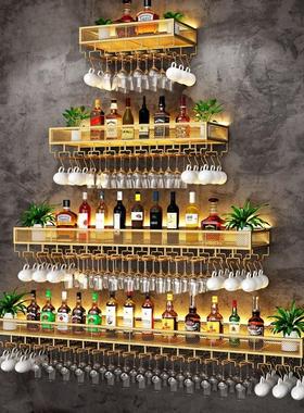 酒吧墙壁酒架吧台墙上吊架红酒悬挂餐厅倒挂酒柜置物架轻奢酒杯架