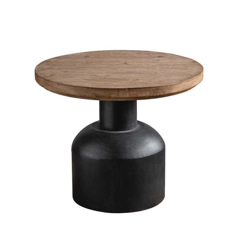 美式简约高矮小圆桌复古实木个性奶茶店桌子组合批发阳台休闲茶几