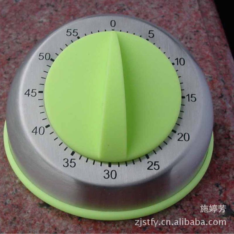 现货供应厨房计时器厨房定时器卡通定时器不锈钢圆台定时器黑色