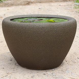 陶瓷鱼缸水缸养鱼阳台睡莲荷花缸陶瓷庭院室外大缸鱼缸老式 大水缸