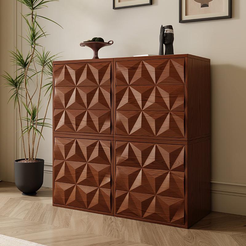 玄中古风法式光客厅电视柜实木斗柜餐边复古斗柜家用卧室床头柜子