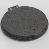 杭州金盟700圆形防防盗井盖翻盖带锁井盖树脂异响防掀飞树脂井盖