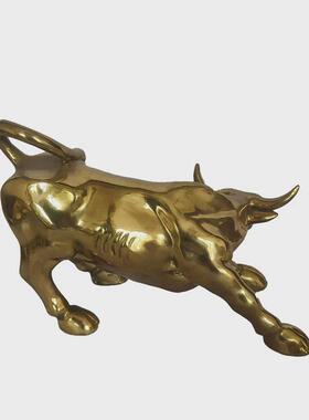 厂家供应华尔街铜办公室装饰品铜牛旺市牛牛摆件牛摆件