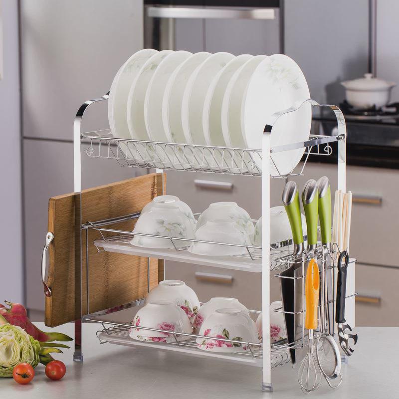 轻奢厨房收纳盒碗盘碗碟沥水多功能台面家用碗筷碗架放碗柜置物架