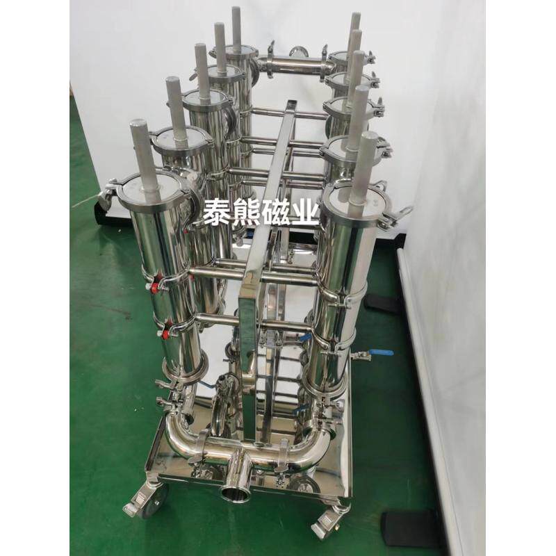 供应U形管道流体除铁器15000高斯磁棒除铁器移可动式除铁小车