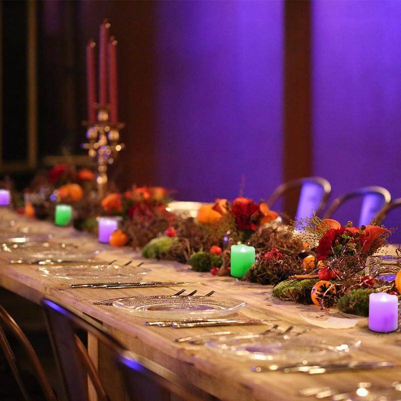 rgb电子蜡烛led蜡烛万圣节生日餐桌塑料装饰氛围遥控定时蜡烛灯