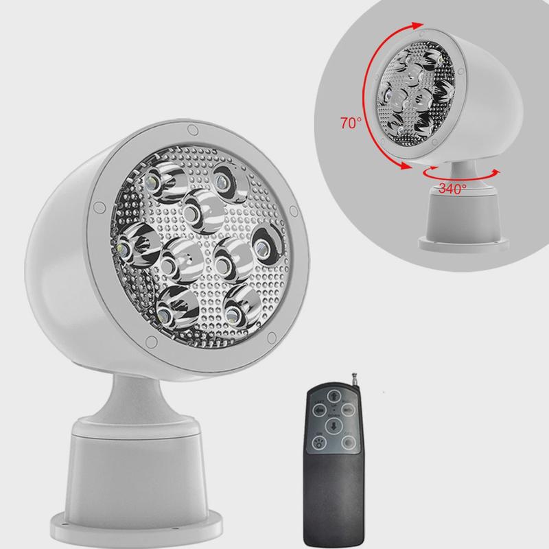 游艇用灯聚光灯搜索灯船房车遥控led探照灯360°旋转10-30vdc/21w