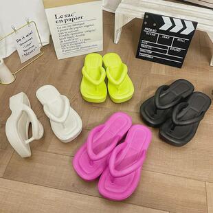 2024年新款 5.0 厚底增高EVA踩屎感人字拖女夏季 外穿沙滩夹脚凉拖鞋