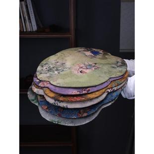 中式茶事织锦花卉海棠干泡垫防水茶垫茶铺布艺茶席餐桌垫