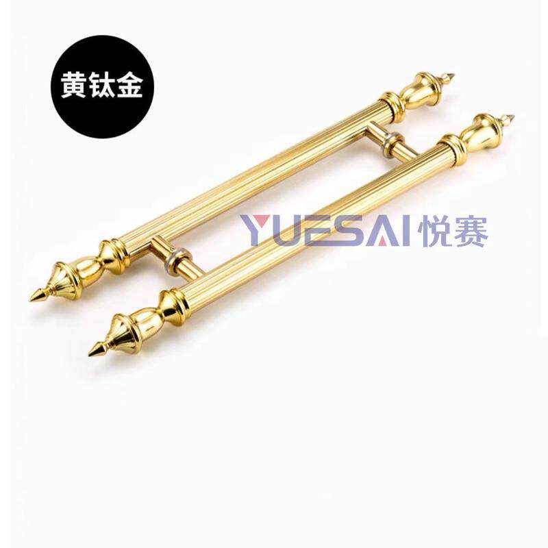 不锈钢玻璃门拉手古铜色木门把手铝合金地弹簧门别墅大门把手对装