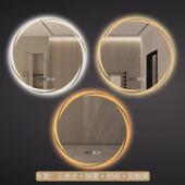 打孔圆形智能浴室镜卫生间壁挂墙镜子触摸除雾多功能带灯化妆镜