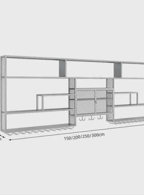 清吧装饰墙面工业风酒柜墙面展示架铁艺酒架挂墙展示架酒吧商用